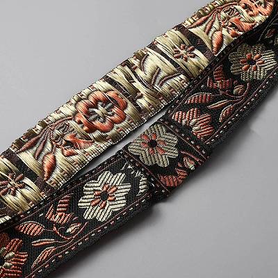 Flower Pattern Polyester Woven Belt Ornament Accessories FIND-WH0127-99-1