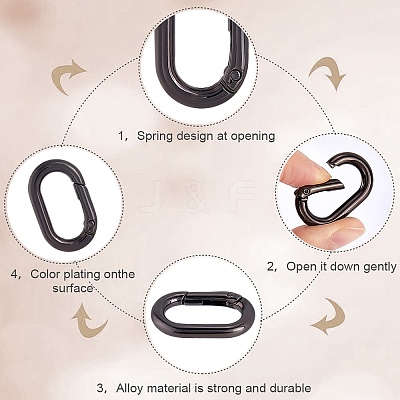 18Pcs Alloy Spring Gate Rings FIND-SP0001-43-1