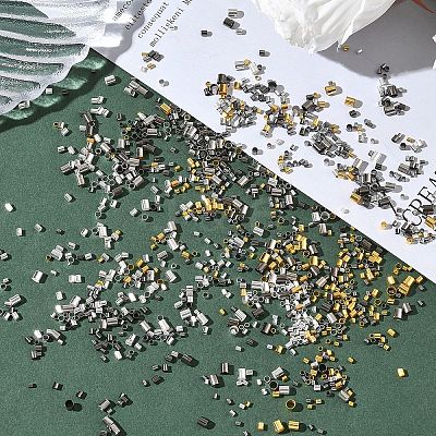 Tube Brass Crimp Beads DIY-YW0017-13-1