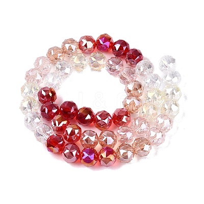Electroplate Transparent Glass Beads Strands EGLA-Q135-8MM-C10-1