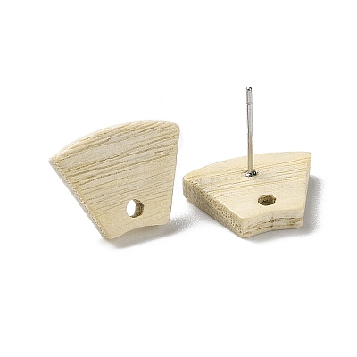 Ash Wood Stud Earring Findings EJEW-N017-011H-1