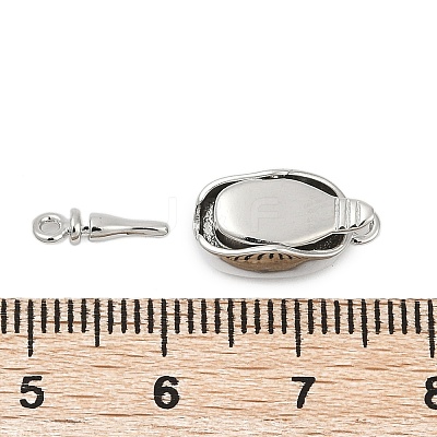 Brass Micro Pave Clear Cubic Zirconia Box Clasps KK-P291-38P-1