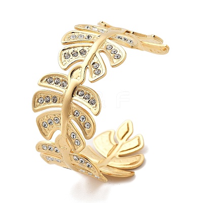 Ion Plating(IP) 304 Stainless Steel Cuff Bangles for Women BJEW-A026-02G-1