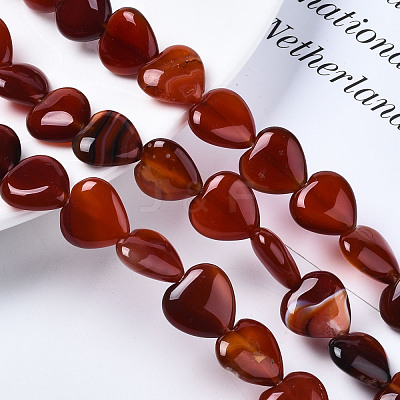 Natural Red Agate Beads Strands G-S364-097-1