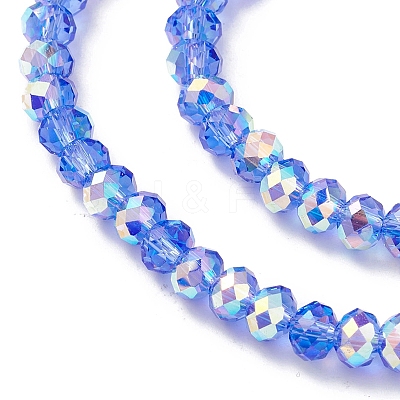 Electroplate Transparent Glass Beads Strands EGLA-K015-07B-1