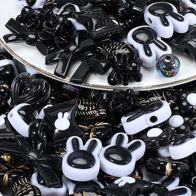 160Pcs 16 Styles Mixed Styles Acrylic Beads OACR-PA0001-77C-1