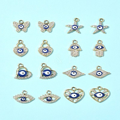 16Pcs 8 Styles UV Plating Alloy Enamel Pendants FIND-FS0002-74-1