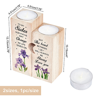 Wooden Candle Holders Set AJEW-SD0001-21E-1