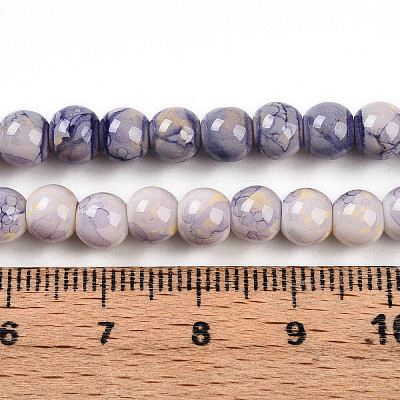 Baking Paint Glass Beads Strands DGLA-N003-6mm-C08-1