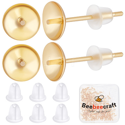 200Pcs 304 Stainless Steel Stud Earring Findings STAS-BBC0001-70-1