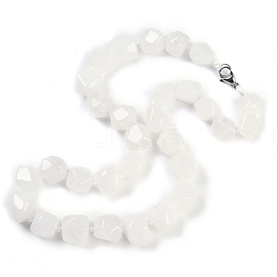 Natural Quartz Crystal Nuggets Beaded Necklaces for Women Men NJEW-K388-01D-1