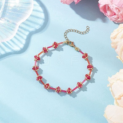 2Pcs 2 Colors Glass Seed Beaded Bracelets for Women BJEW-MZ00216-1