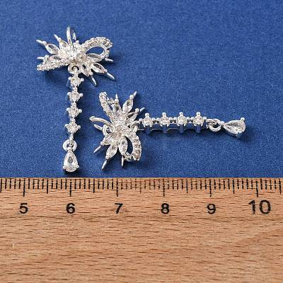 Brass Micro Pave Clear Cubic Zirconia Pendants CU-CBAEC99-17S-1