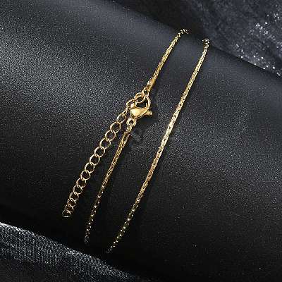 1.2MM 304 Stainless Steel Boston Link Chain Necklaces NJEW-D328-01G-02-1
