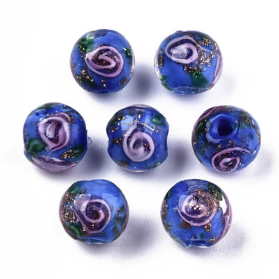 Handmade Gold Sand Lampwork Beads LAMP-S194-001C-1