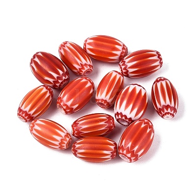 Handmade Millefiori Glass Barrel Beads LA-N002-15F-1