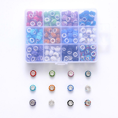 Polymer Clay Rhinestones European Beads FPDL-S015-01-B-1
