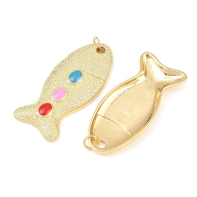 Brass Enamel Pendants KK-C162-059G-1