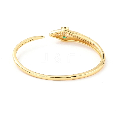 Bling Snake Cubic Zirconia Cuff Bangle BJEW-D448-01G-RS-1
