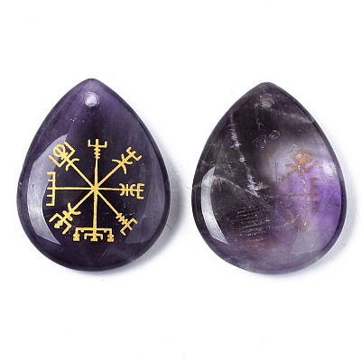 Natural Amethyst Pendants G-T122-72E-1