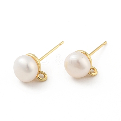 Natural Pearl Stud Earrings Findings X-KK-B059-33G-1