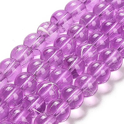 Drawbench Transparent Glass Beads Strands GLAD-Q012-8mm-18-1