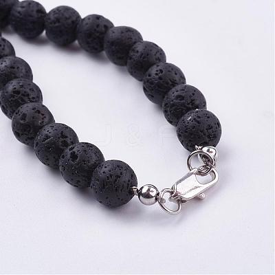 Frosted Natural Gemstone Beaded Necklaces NJEW-JN01939-1