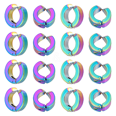12Pairs PVD Vacuum Plating 304 Stainless Steel Clip-on Earring Findings STAS-UN0030-44-1