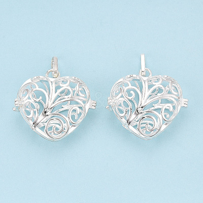 Rack Plating Brass Cage Pendants KK-Q402-08S-1
