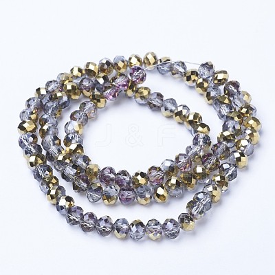 Electroplate Transparent Glass Beads Strands EGLA-A034-T4mm-Z06-1
