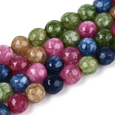 Dyed Natural White Jade Beads Strands G-T139-6mm-60-03-1