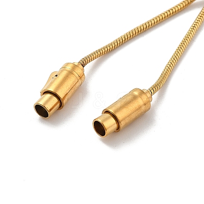 Adjustable 304 Stainless Steel Round Snake Chain Slider Bracelet Making STAS-V008-25G-1