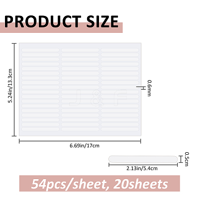 20Sheets Double Side Adhesive Glue Sticky Tape For False Nail Tips MRMJ-FH0001-56-1