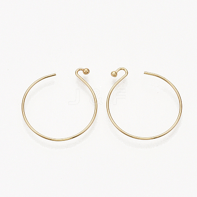 Brass Earring Hooks X-KK-T035-102G-1