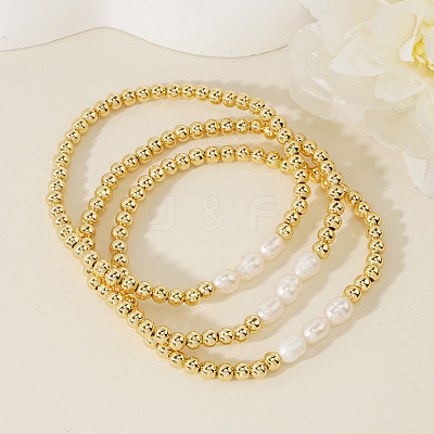 3 Pieces Freshwater Pearl Bracelet Sets EH2658-1