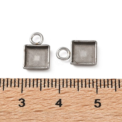304 Stainless Steel Pendant Cabochon Settings STAS-Z201-02P-01-1