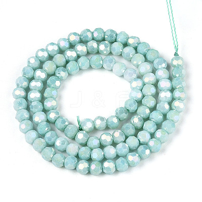 Anti-Tarnish Electroplate Glass Beads Strands EGLA-T021-4mm-15-08-1