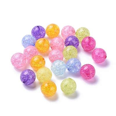 Transparent Crackle Acrylic Beads CACR-R008-20mm-M-1