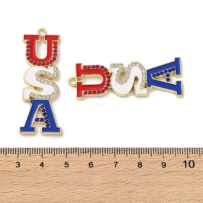 Independence Day Alloy Enamel Pendants X1-ENAM-I069-01G-06-1