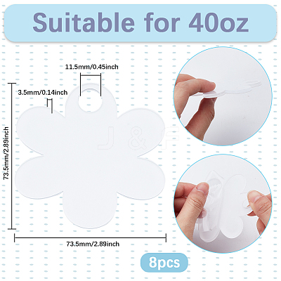 8Pcs Acrylic Heat Transfer Big Pendants FIND-SP0003-09D-1