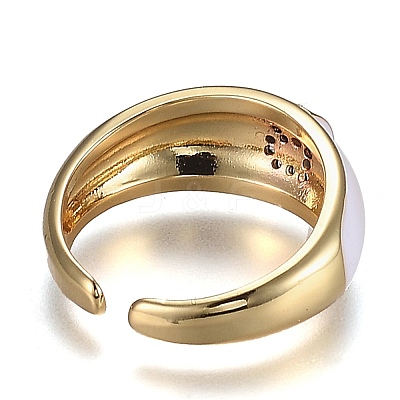 Brass Micro Pave Clear Cubic Zirconia Cuff Rings RJEW-H538-03G-B-1