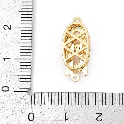 Brass Micro Pave Clear Cubic Zirconia Box Clasps KK-U051-01G-04-1