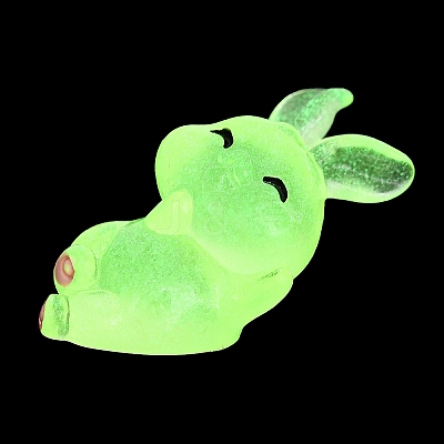 Luminous Resin Rabbit Ornament DJEW-R011-02F-1