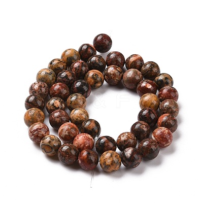 Natural Leopard Skin Jasper Round Beads Strands G-S182-8mm-1