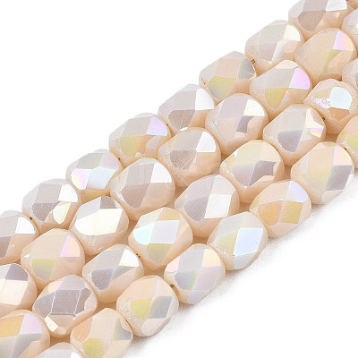 Electroplate Glass Beads Strands X-EGLA-N002-13-A11-1