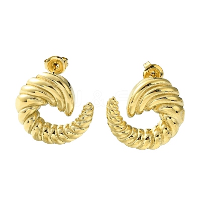 Ion Plating(IP) 304 Stainless Steel Stud Earrings EJEW-Z038-03G-1