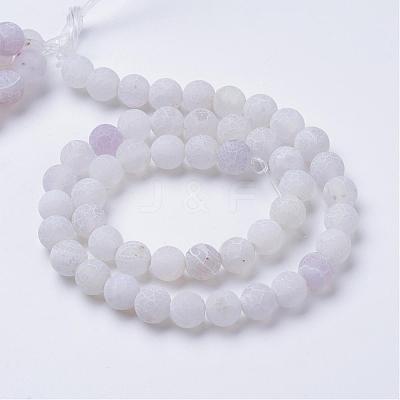 Natural & Dyed Crackle Agate Bead Strands G-T056-8mm-04-1
