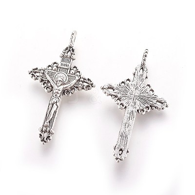 Tibetan Style Alloy Pendants PALLOY-J050-01AS-RS-1