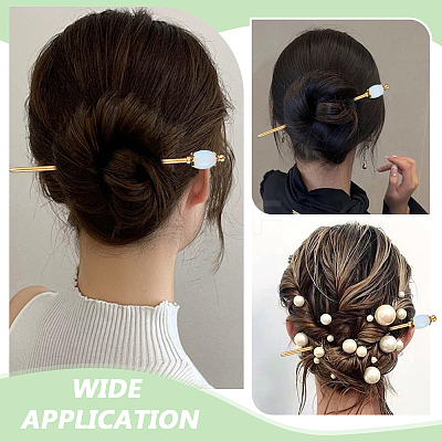 2Pcs Brass Hair Sticks OHAR-WR00003-1