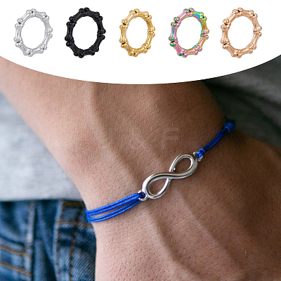 10Pcs 5 Colors 304 Stainless Steel Linking Rings STAS-DC0013-02-1